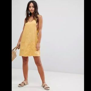 Rhythm Amalfi linen pinafore in yellow
